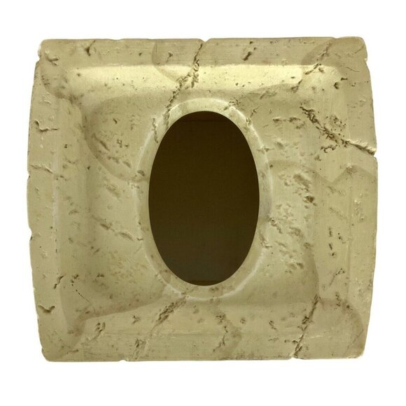 Faux Stone Tissue Box Cover Beige Square Handpainted Rustic Bathroom Decor - Picture 6 of 7